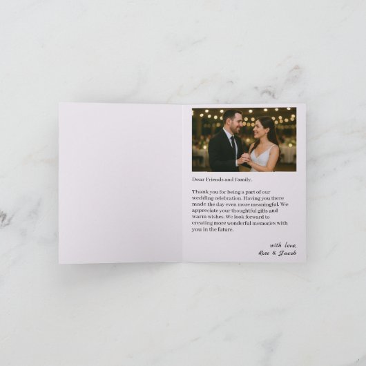 Herfst Elegantie Trouwen Gevouwen Dank u kaart (Binnen)
