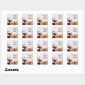 Herfst Elegantie Trouwen Vierkante Sticker (Vel)
