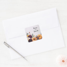 Herfst Elegantie Trouwen Vierkante Sticker