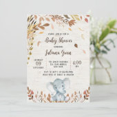 Herfst Elephant Baby shower Kaart (Staand voorkant)