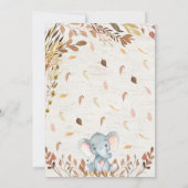 Herfst Elephant Baby shower Kaart (Achterkant)