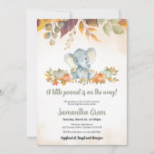 Herfst Elephant Baby shower Kaart (Voorkant)
