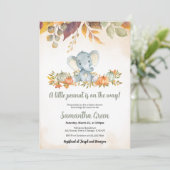 Herfst Elephant Baby shower Kaart (Staand voorkant)