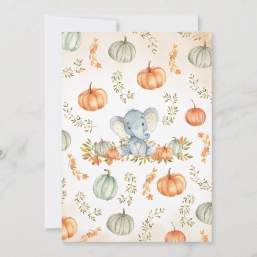 Herfst Elephant Baby shower Kaart (Achterkant)