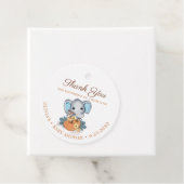Herfst Elephant Pumpkin Baby shower Bedankjes Labels (In situ)