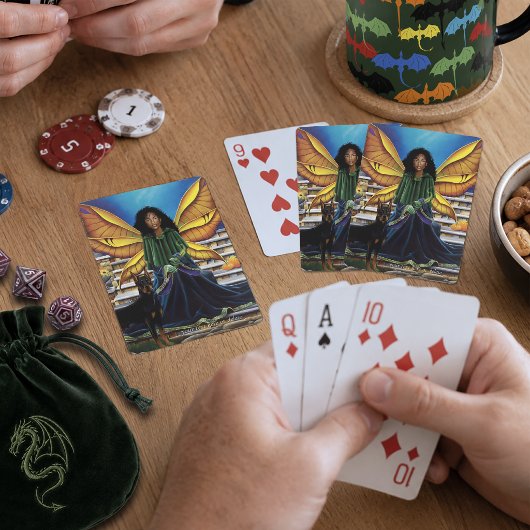 Herfst Elf Bewaker Dobermann Fantasie Pokerkaarten