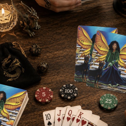 Herfst Elf Bewaker Dobermann Fantasie Pokerkaarten