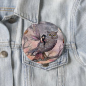 Herfst Elf en Uil Knop Ronde Button 4,0 Cm (In situ)