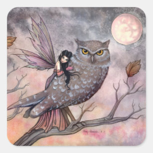 Herfst Elf en Uil Stickers