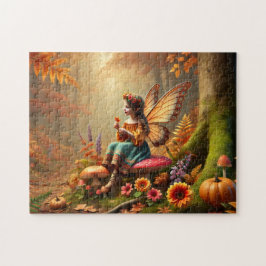 Herfst Elfje Betoverd Pompoen Bos Legpuzzel