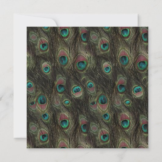 Herfst Emerald Green Gold Pauw bruiloft Kaart (Achterkant)
