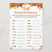 Herfst Emoji Pictionary | Herfst Feestspel Kaart (Voorkant)