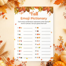 Herfst Emoji Pictionary | Herfst Feestspel