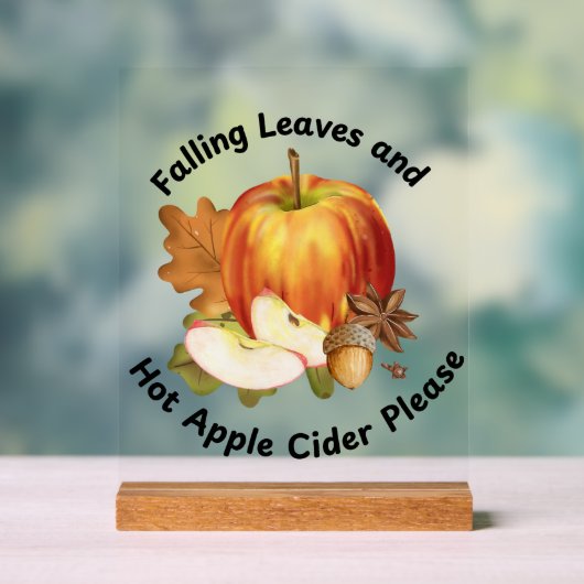 Herfst en Apple Cider Sign Acryl Bord (Neutraal)