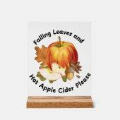 Herfst en Apple Cider Sign Acryl Bord (Voorkant)