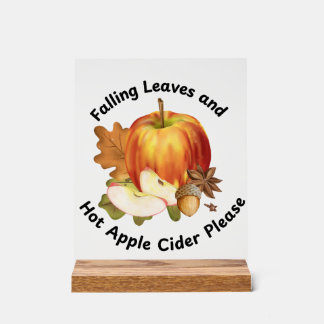 Herfst en Apple Cider Sign Acryl Bord