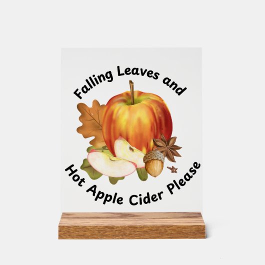 Herfst en Apple Cider Sign Acryl Bord (Voorkant)