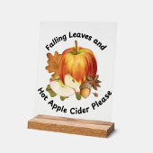 Herfst en Apple Cider Sign Acryl Bord (Hoek)