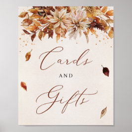 Herfst en Autumn Boho Bruiloft Aankondiging Countd Poster