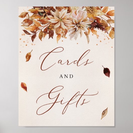 Herfst en Autumn Boho Bruiloftsshower Aftelbord Poster (Voorkant)