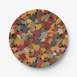 Herfst en bladeren papieren bordje
