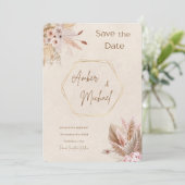 Herfst en Bloemen Opslaan van de Datum Uitnodiging (Staand voorkant)