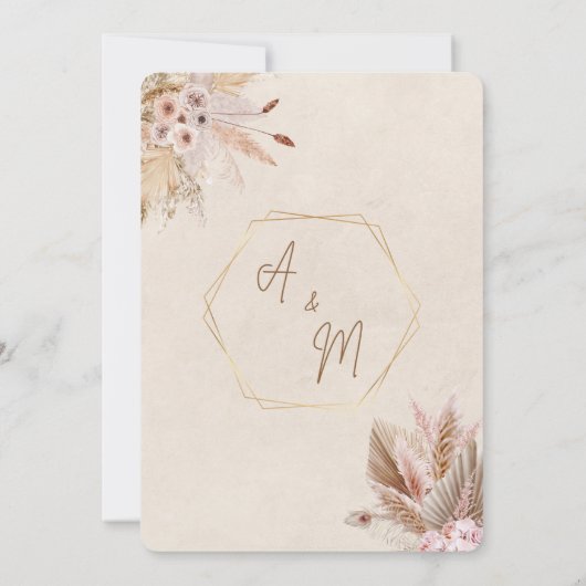 Herfst en Bloemen Opslaan van de Datum Uitnodiging (Achterkant)