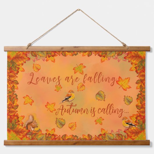 Herfst en dankbaar hout bedekt wandtapijt hangend wandkleed (Voorkant)