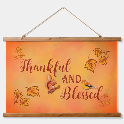 Herfst en dankbaar hout bedekt wandtapijt hangend wandkleed (Voorkant 2)