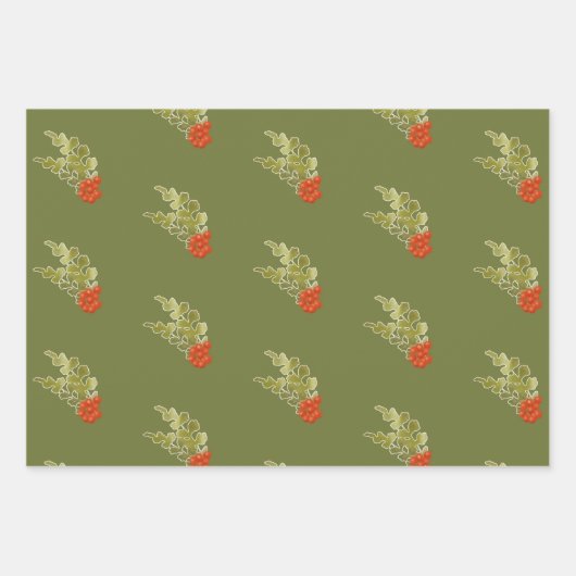 Herfst- en fruitsoorten, bessen en Pinecones, als  Inpakpapier Vel (Voorkant 3)