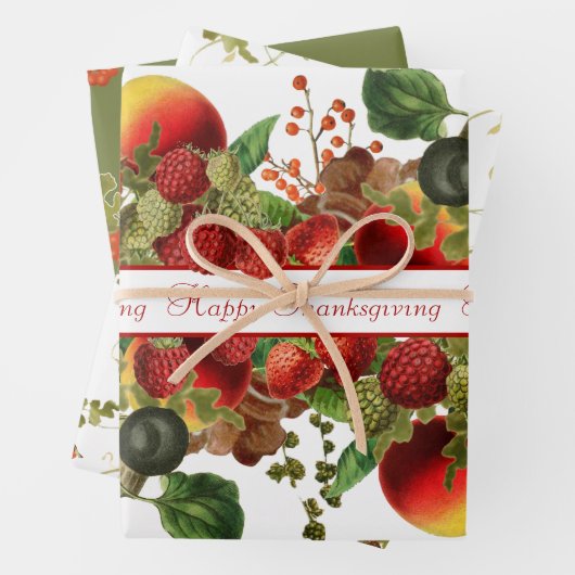 Herfst- en fruitsoorten, bessen en Pinecones, als  Inpakpapier Vel (In situ)