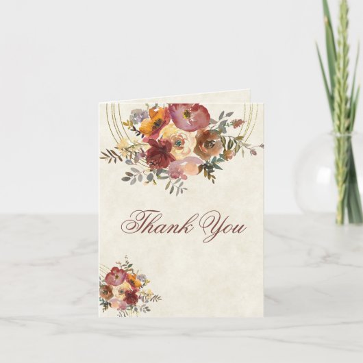 Herfst- en goudbruiloft bedankkaart (Voorkant)