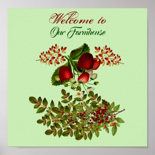 Herfst en herfst Berry Foliage Welcome Farmhouse Poster (Voorkant)