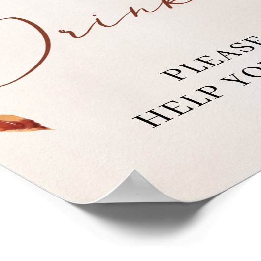 Herfst en herfst bloemen Marigold Boho Drinken Poster (Hoek)