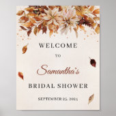 Herfst en herfst Flowers Marigold Boho welkomsttek Poster (Voorkant)