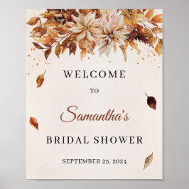 Herfst en herfst Flowers Marigold Boho welkomsttek Poster