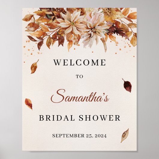 Herfst en herfst Flowers Marigold Boho welkomsttek Poster (Voorkant)