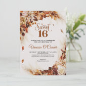 Herfst en herfst koperbloemen en bladeren 16e kaart (Staand voorkant)