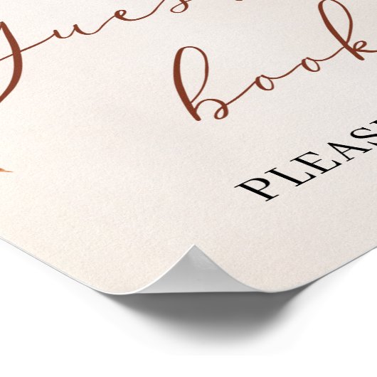 Herfst en herfst Marigold Boho Guest Book Sign Poster (Hoek)