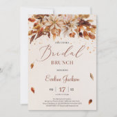 Herfst- en herfstbloemen en -bladeren Bridal Brunc Kaart (Voorkant)