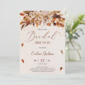 Herfst- en herfstbloemen en -bladeren Bridal Brunc Kaart (Staand voorkant)