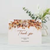 Herfst- en herfstbloemen terracotta rustta bedankkaart (Staand voorkant)