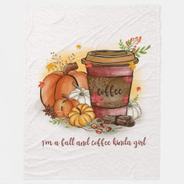Herfst en koffiemeisje Fleece Blanket
