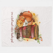 Herfst en koffiemeisje Fleece Blanket (Voorkant (Horizontaal))