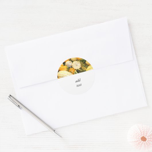 Herfst- en minipompoenen ronde sticker (Envelop)