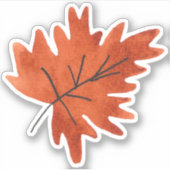 Herfst en najaar Waterverf Greenery Oranje bladere Sticker (Voorkant)