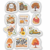 Herfst en pompoen sticker (Voorkant)