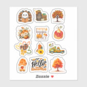 Herfst en pompoen sticker (Vel)