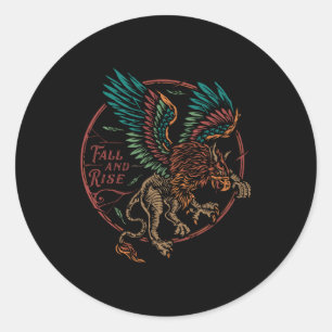 Herfst en Rise Colorful Eagle Ronde Sticker