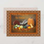 Herfst- en Thanksgiving-vieringskerstkaart Feestdagenkaart (Voorkant / Achterkant)